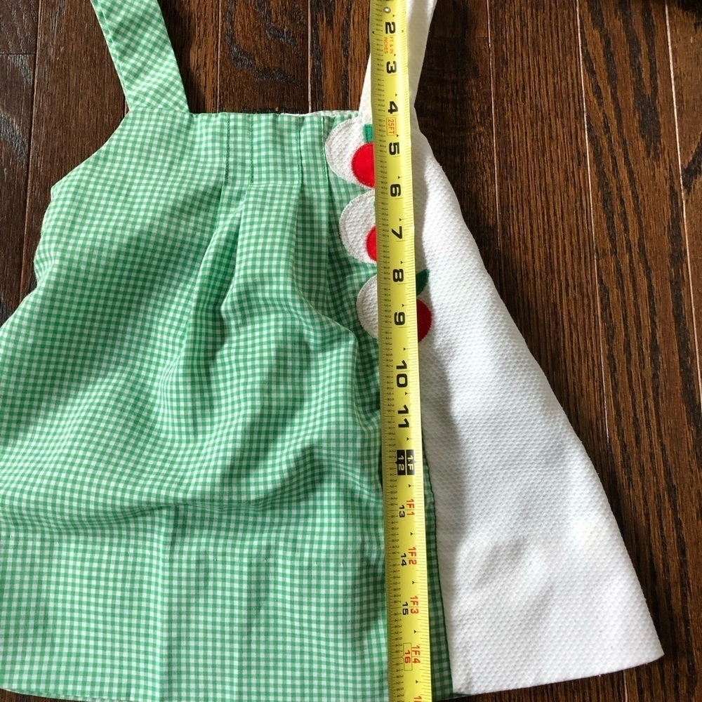 Vintage Florence Eiseman Girls 2T Cherries Sweater w/Green/White Gingham Jumper - Picture 15 of 16